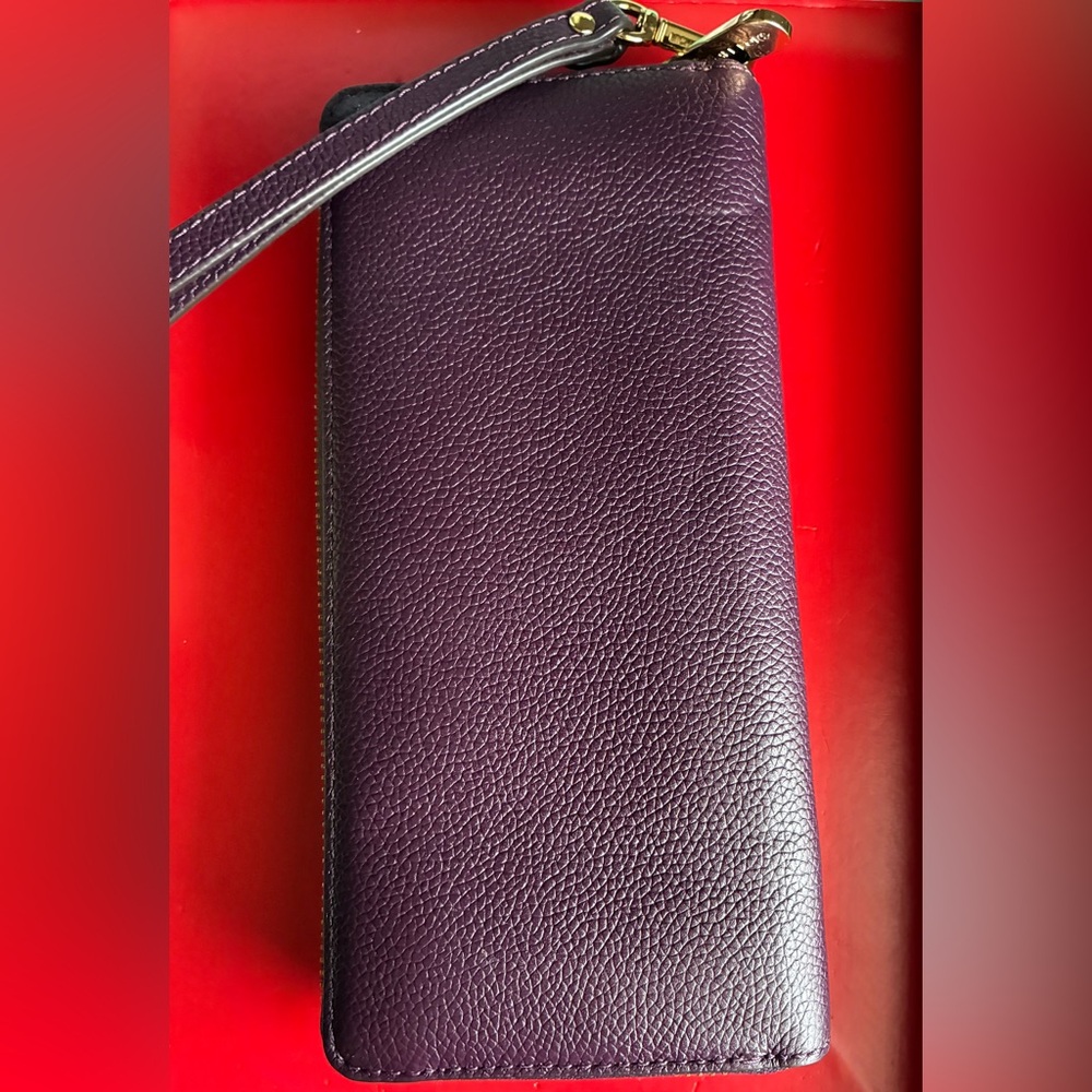 MICHAEL KORS Wallet,Michael Kors Purple Pebbled Leather Zip Wristlet - Picture 2 of 8